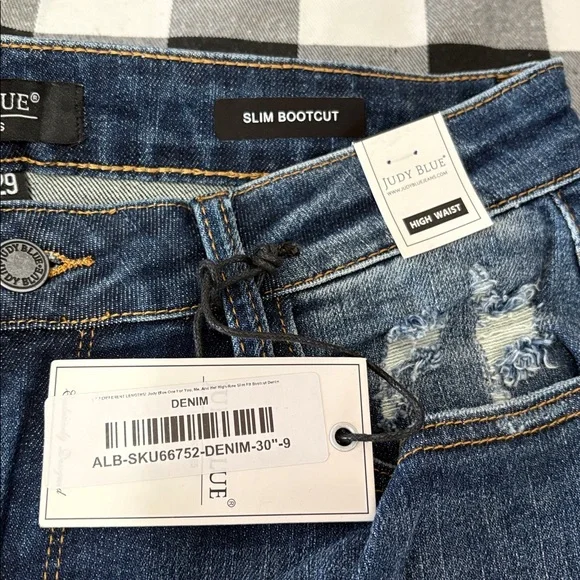 NEW! Judy Blue High Waist Slim Bootcut Jeans Distressed Slit 9/29 x 30 JB88290 - Picture 6 of 14